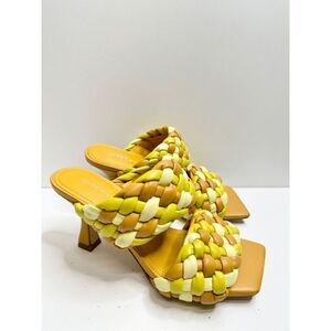 Marc Fisher Sandals Womens Size 7.5 Toree Square‎ Open Toe Woven Heels